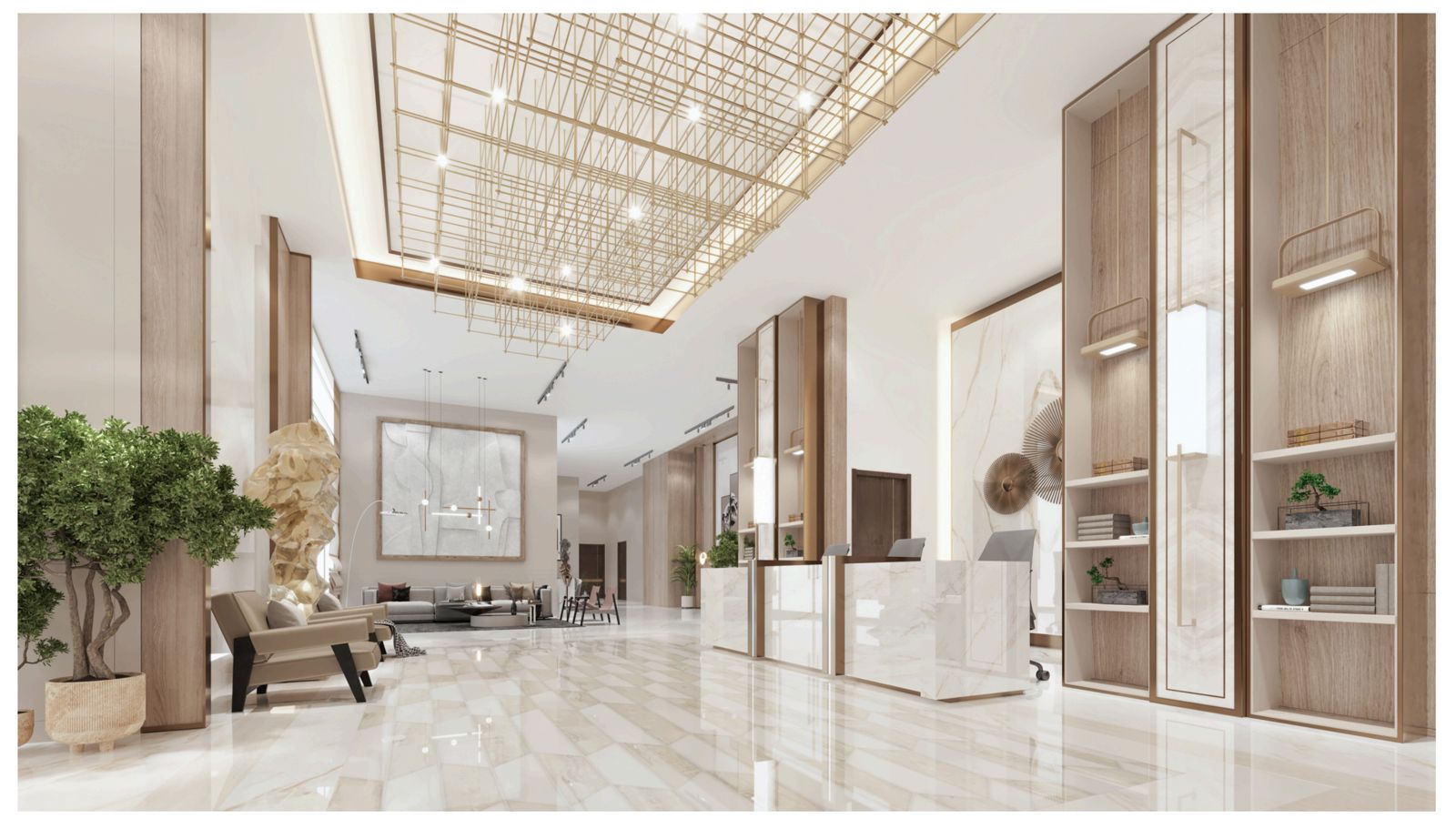 Lobby arrival and reception
